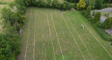 Luftbild des leeren Platzes